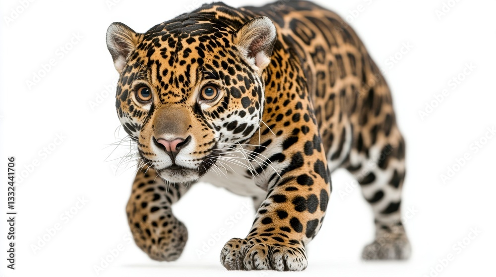 Obraz premium Jaguar prowling with striking coat pattern.