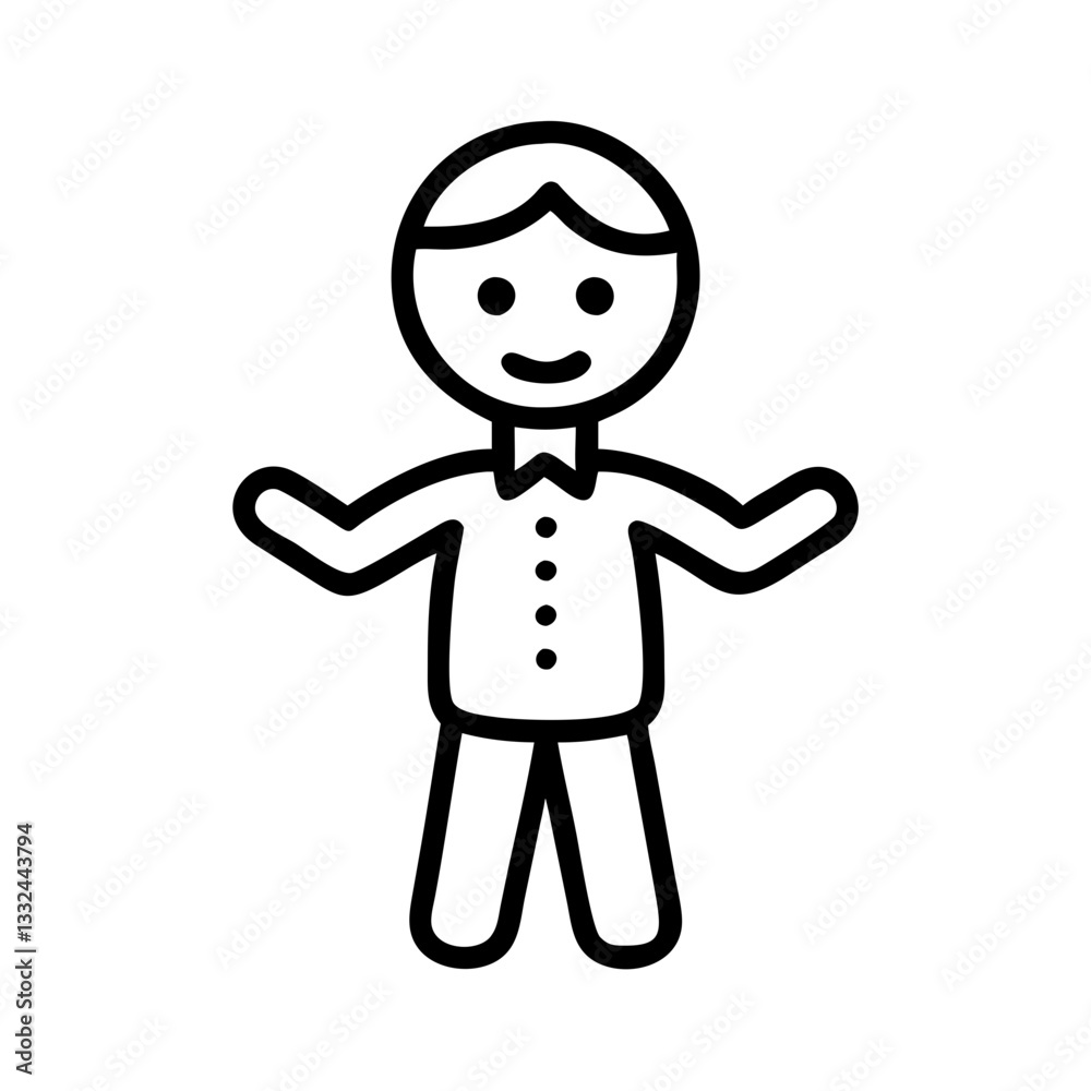 Simple black vector icon of a ventriloquist dummy Simple black vector icon of a ventriloquist dummy
