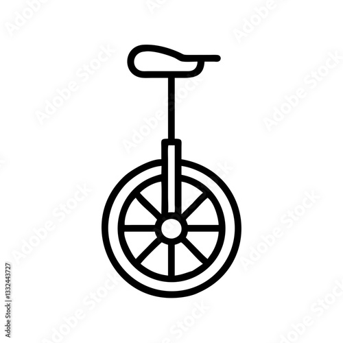 Simple black vector icon of a unicycle