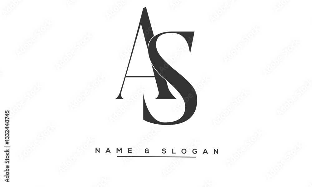 SA, AS Abstract Letters Logo Monogram