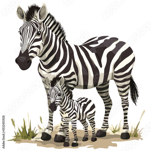 zebra isolated on white background