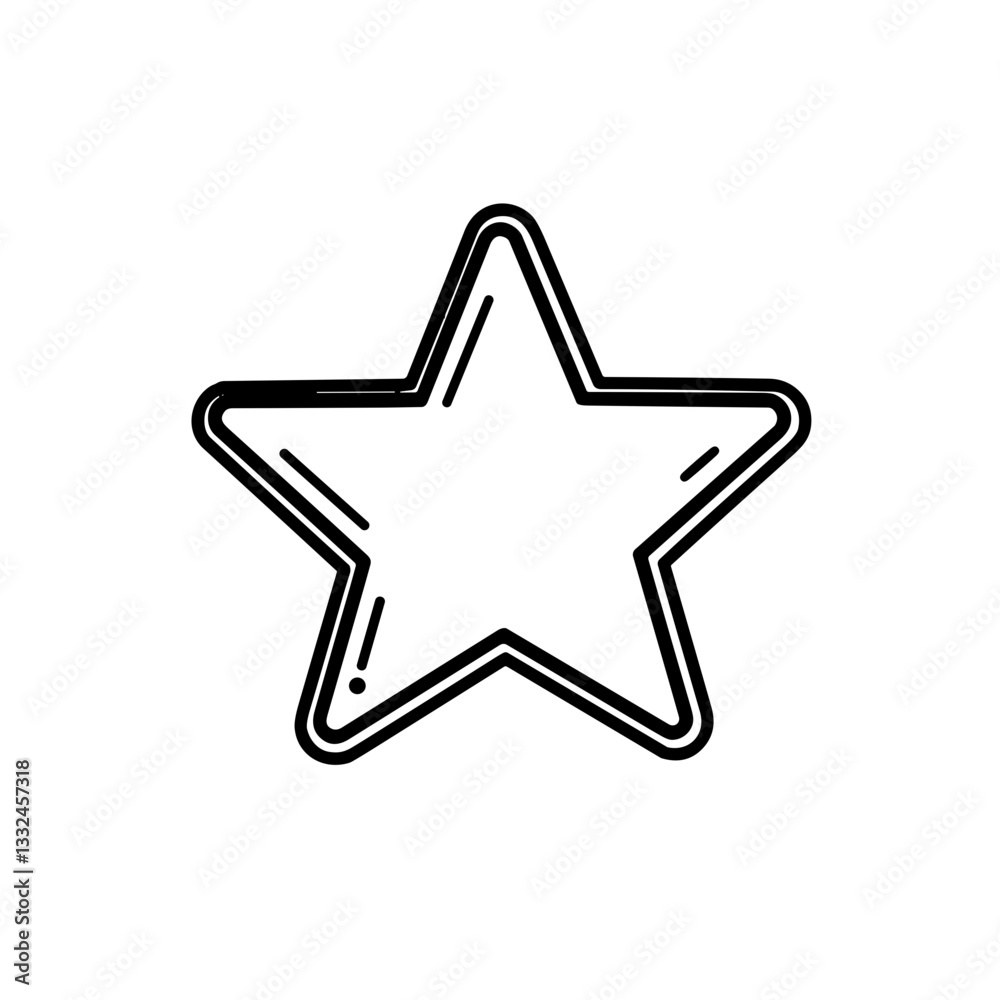 Star icon in minimalist black and white line art. Minimalist star outline vector for design and branding Star icon in minimalist black and white line art. Minimalist star outline vector for design and branding
