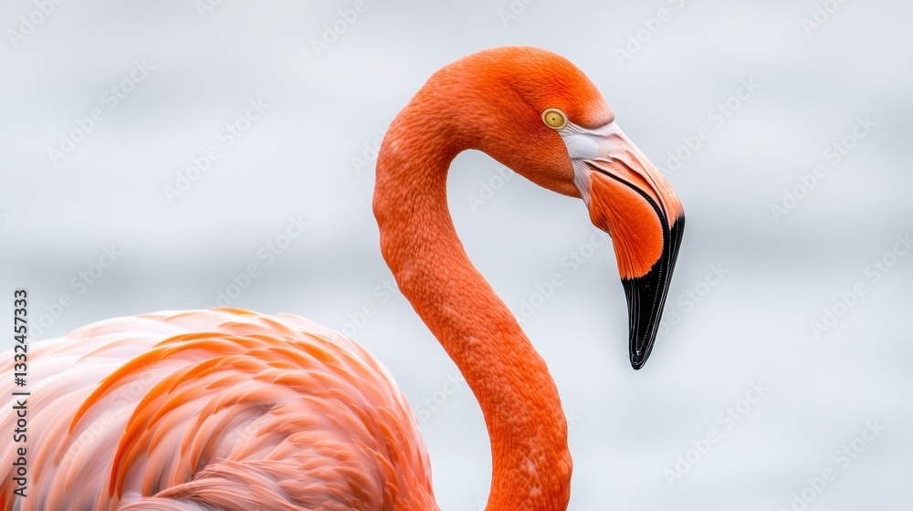 Obraz premium Elegant flamingo with vibrant orange feathers.