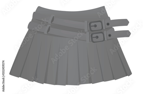 Grey mini skirt. vector illustration