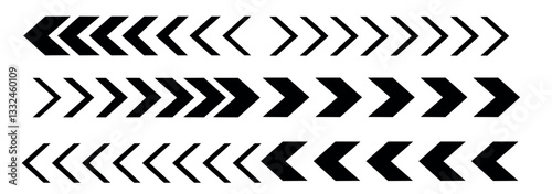 Acceleration arrow icon set, turn sign, speed - stock vector. Vector