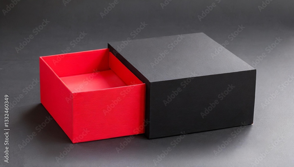 Fototapeta premium red box on black background