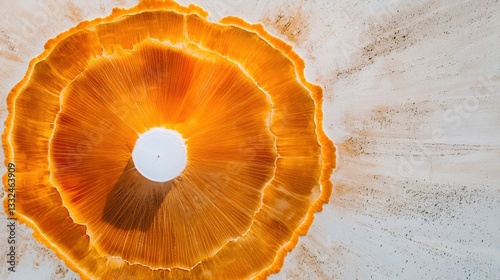 A solar farm in the desert shaped like the sun from above.