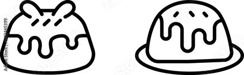 "Decadent Molten Lava Cake Icon – Gooey Chocolate Dessert Symbol in Vector Style"