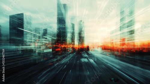 A glitch effect distorts reality, creating an edgy and modern look.