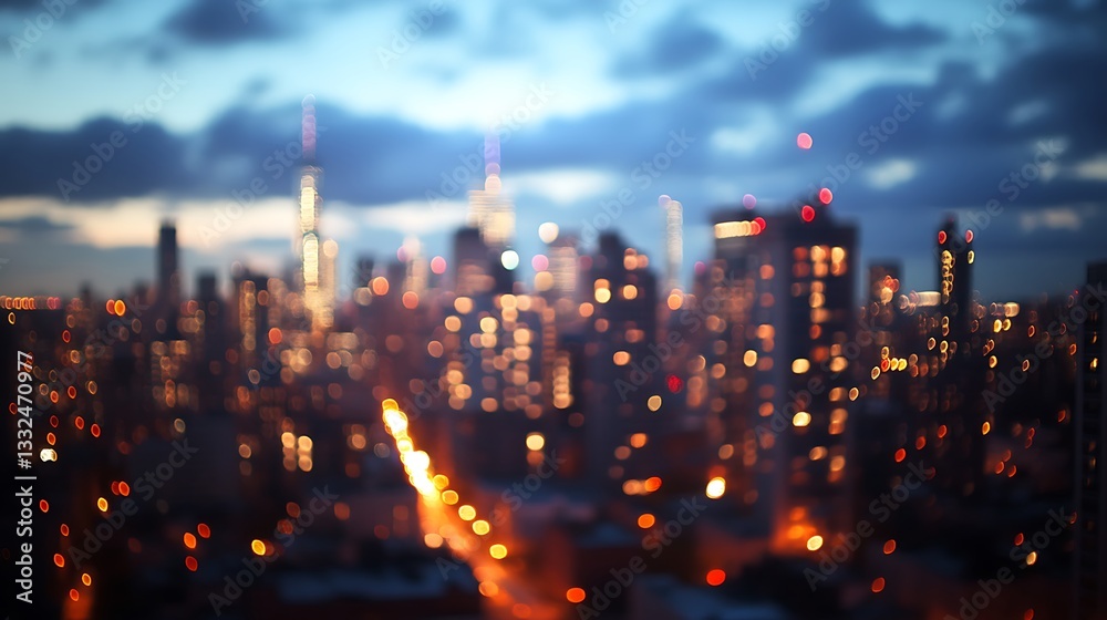 Blurry cityscape at twilight Blurry cityscape at twilight