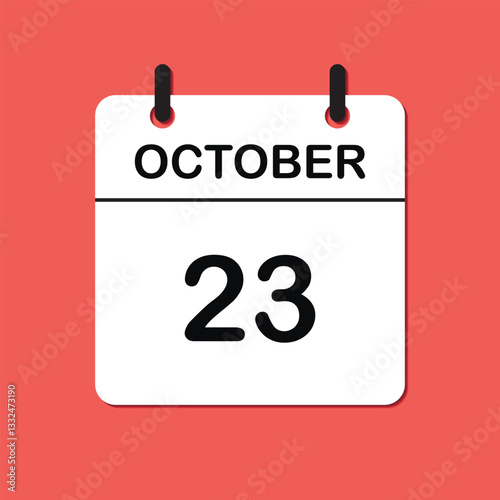 October 23. Daily Calendar icon for design. Simple design for business brochure, flyer, print media, advertisement. Easily editable.