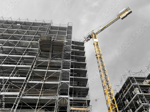 Lavori in corso nel cantiere edile in città photo