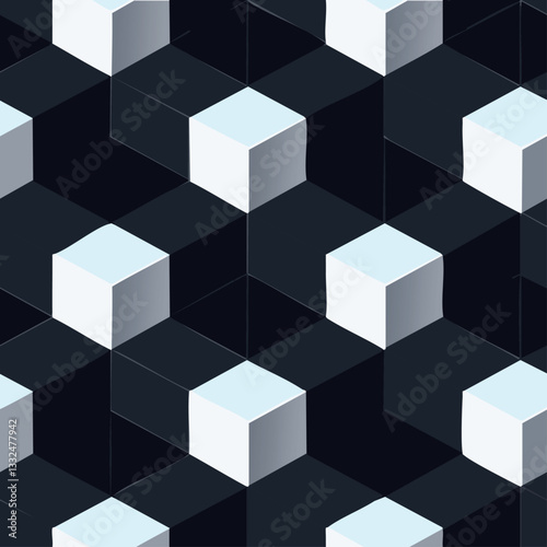 Futuristic Isometric Cube Pattern .eps