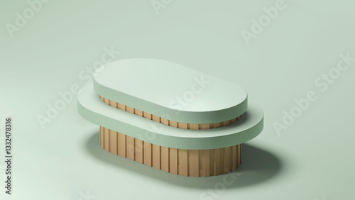 3D Modern Green Table Nude Furniture Prop