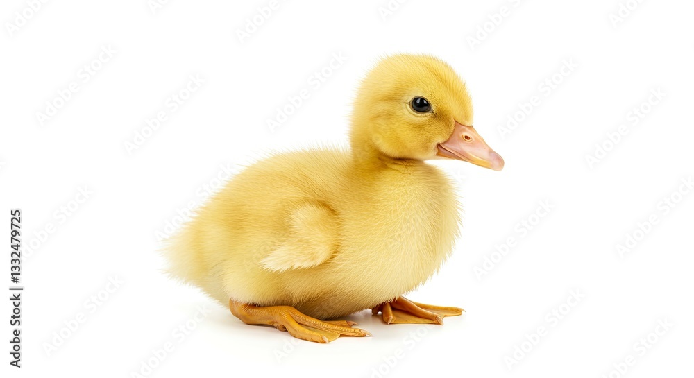 Cute Duckling Sitting on White Background in Studio Shot Cute Duckling Sitting on White Background in Studio Shot
