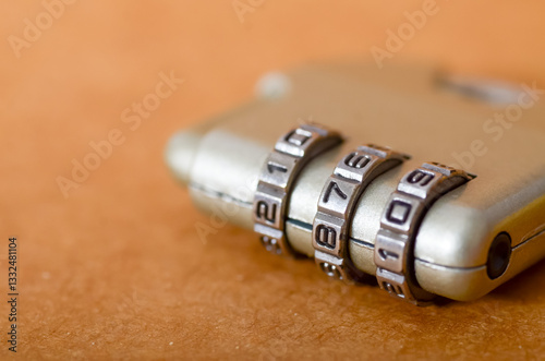 Close-Up of Gold-Toned Combination Lock Symbolizing Security and Protection