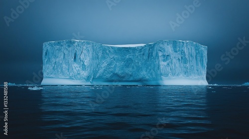 Antarctic iceberg, vast expanse of blue ice, tranquil scene, breathtaking scenery, photographic record, use for nature, travel, or documentary photo