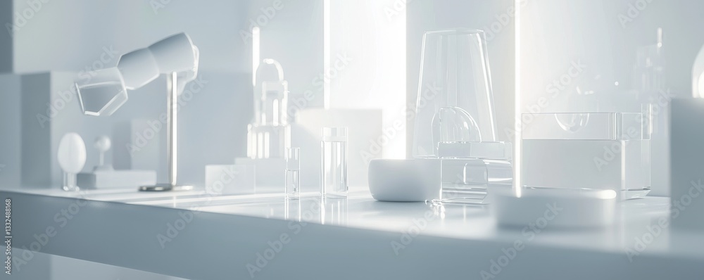 Fototapeta premium Minimalist workspace with modern tools.
