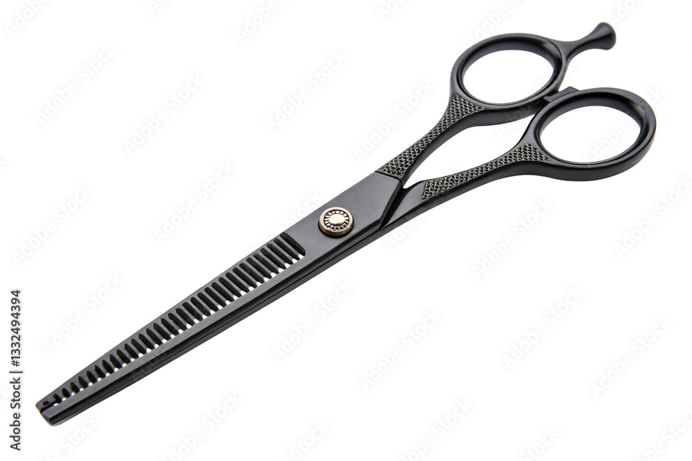 Black hairdressing scissors isolated on transparent background Black hairdressing scissors isolated on transparent background