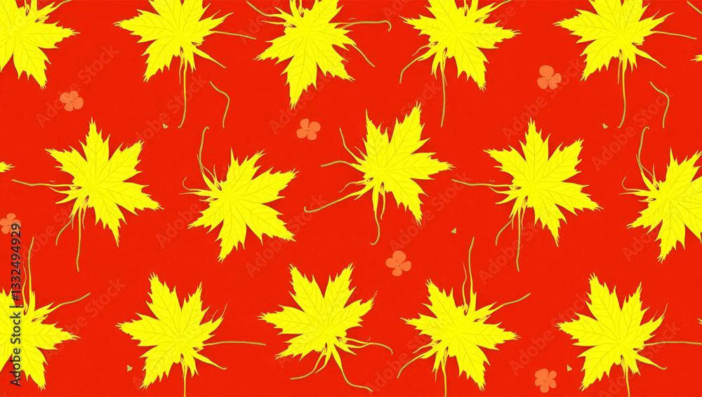 Vibrant Autumn Leaves Pattern in Rich Red, Orange, and Yellow Hues Vibrant Autumn Leaves Pattern in Rich Red, Orange, and Yellow Hues