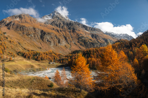 Obraz na płótnie Autumn in Switzerland - Grisons w salonie