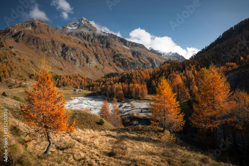 Obraz na płótnie Autumn in Switzerland - Grisons w salonie