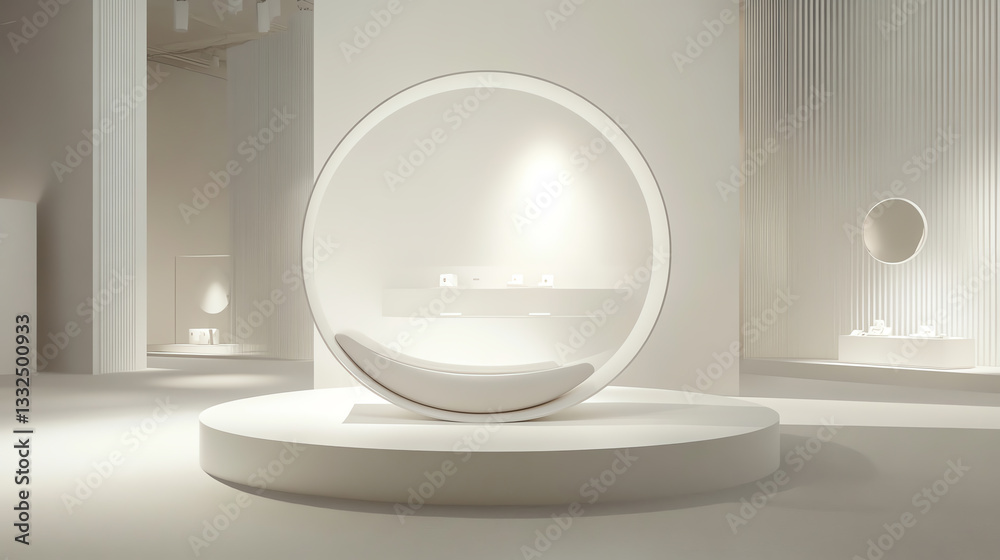 Modern interior with minimalistic design and unique shapes. Modern interior with minimalistic design and unique shapes.