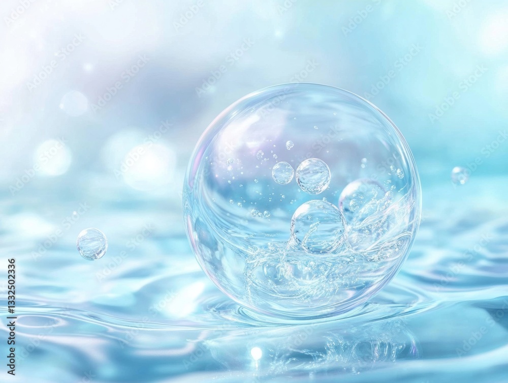Cosmetic Essence Liquid bubble Molecule inside Cosmetic Essence Liquid bubble Molecule inside