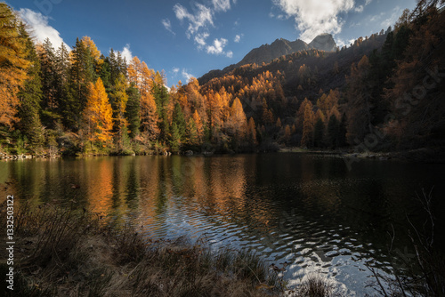 Obraz na płótnie Autumn in Switzerland - Grisons w salonie