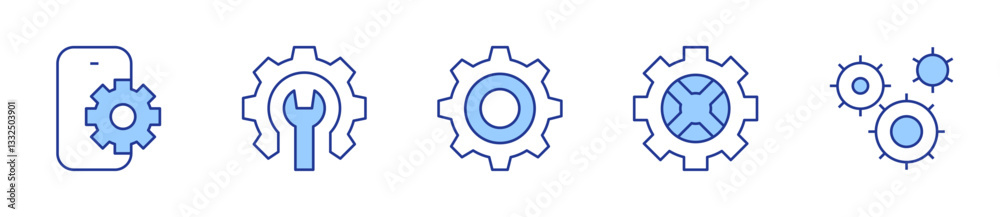smartphone, settings, gear, setting. Gear Icon vector illustration. Line Duotone style. Editable stroke smartphone, settings, gear, setting. Gear Icon vector illustration. Line Duotone style. Editable stroke