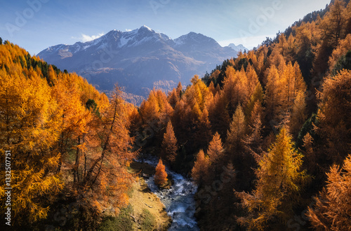 Obraz na płótnie Autumn in Switzerland - Grisons w salonie