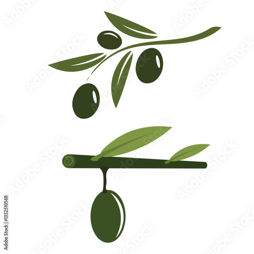 set of Olive logo template vector icon illustration design