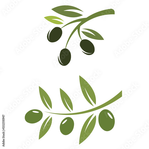 set of Olive logo template vector icon illustration design