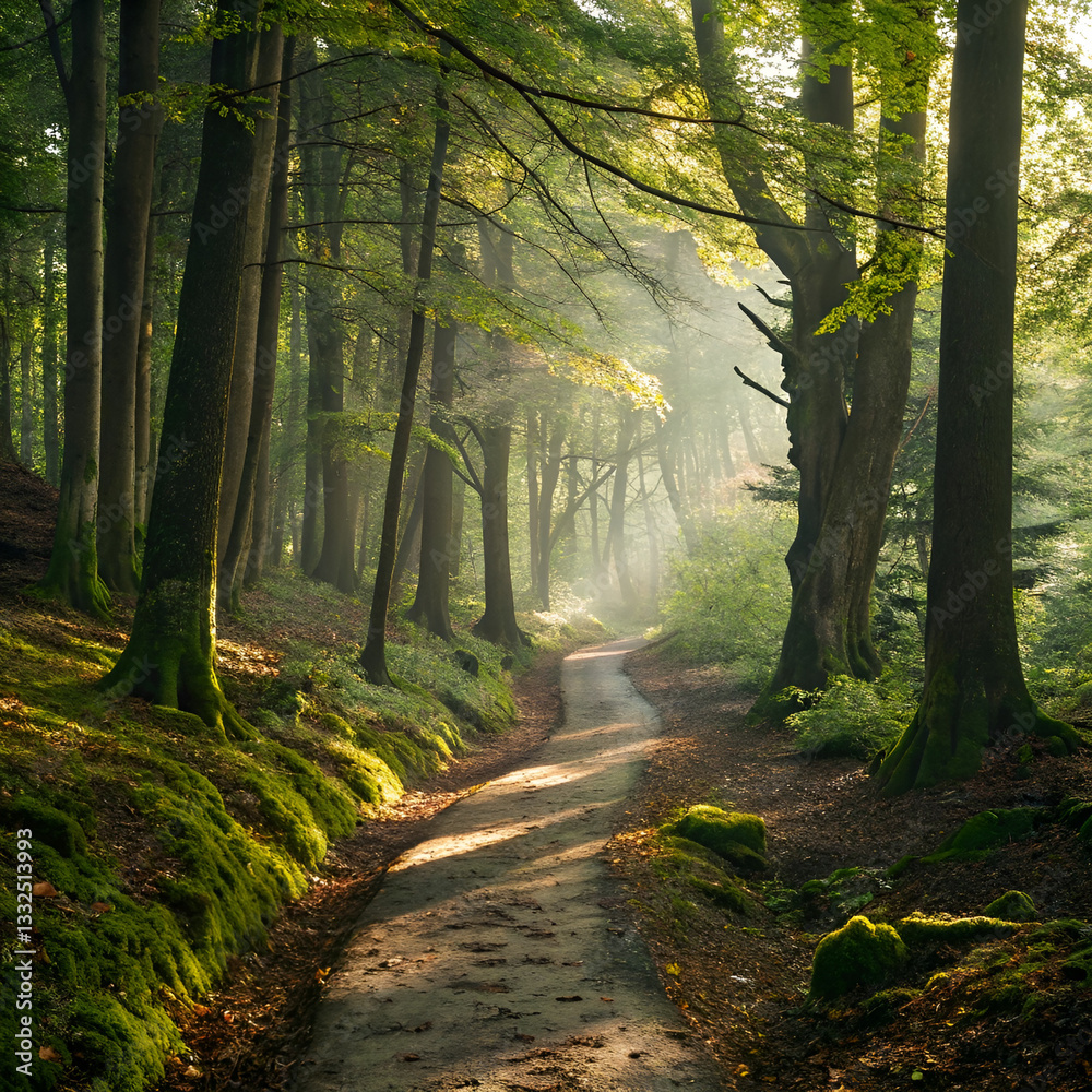 Obraz premium footpath in the forest