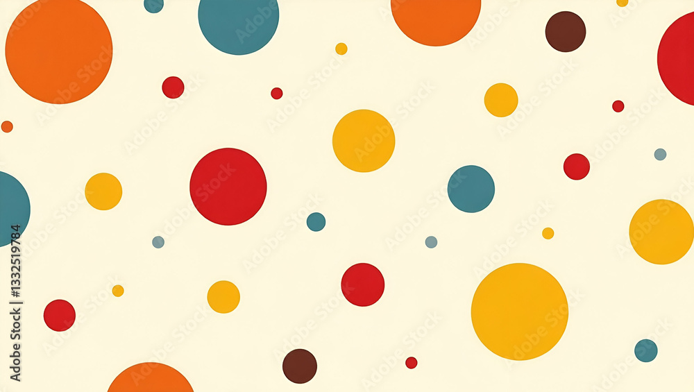 Vibrant Retro Polka Dot Pattern in Primary Colors for Playful Mid Century Modern Design Vibrant Retro Polka Dot Pattern in Primary Colors for Playful Mid Century Modern Design