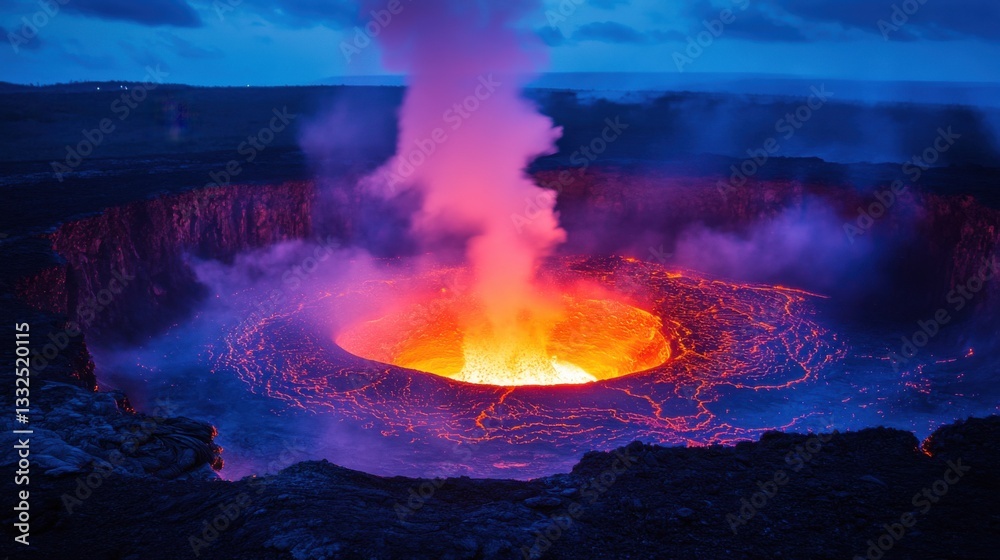 Fototapeta premium Volcanic eruptions of color create a powerful and dramatic visual impact.