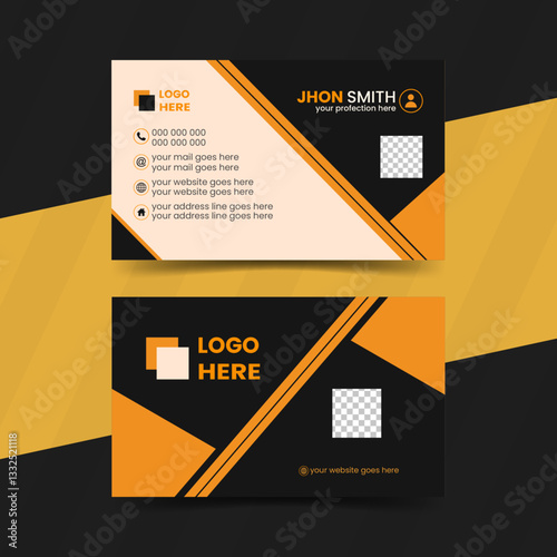 An elegant and simple business card design template. A clean and professional business card design template, visiting card 