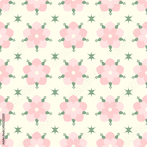 Flower geometric. Pattern design. Vector and seamless