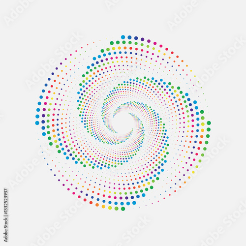 Halftone spiral background retro colorful template vector illustration 