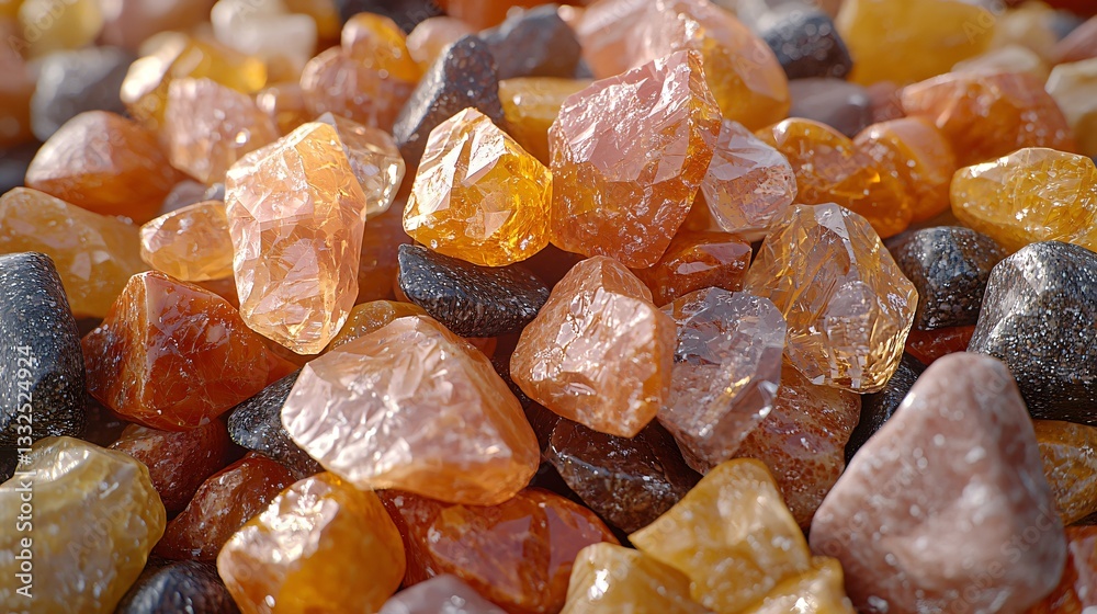 Colorful gemstones close-up display Colorful gemstones close-up display