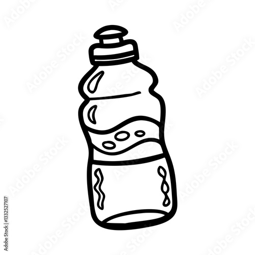 Water bottle icon with liquid, hydration and fitness concept
