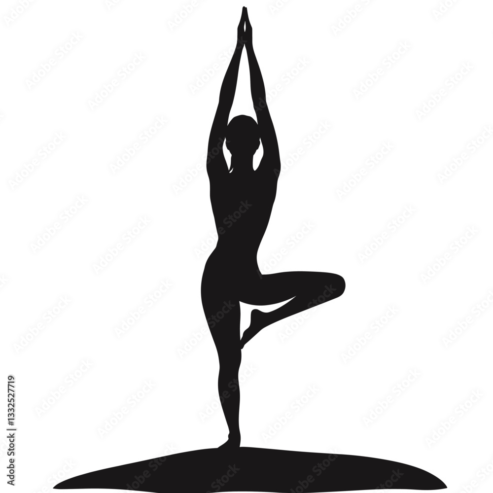 silhouette of a woman doing yoga