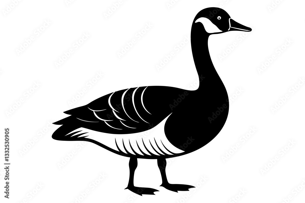 brent goose line art silhouette vector illustration brent goose line art silhouette vector illustration