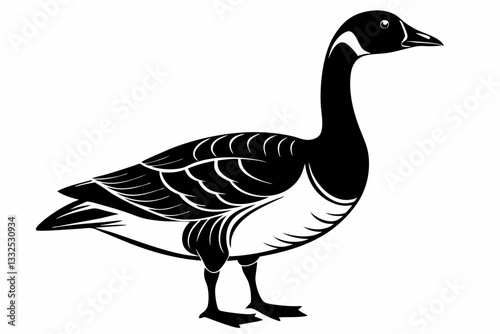 brent goose line art silhouette vector illustration