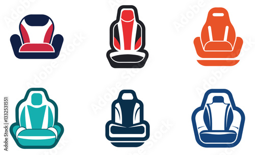  Car Seat Icon Set - Simple and Modern Automotive Seat Designs