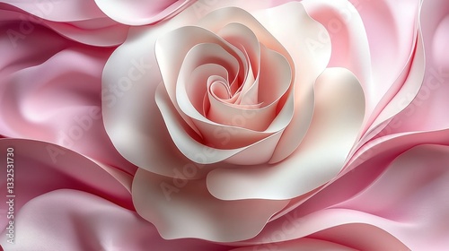 Delicate pink rose, paper craft, elegant design