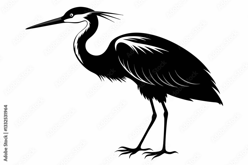 Obraz premium egret line art silhouette vector illustration