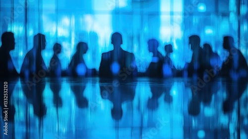 Silhouetted Business Meeting: A Reflection on Collaboration