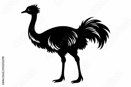 emu line art silhouette vector illustration