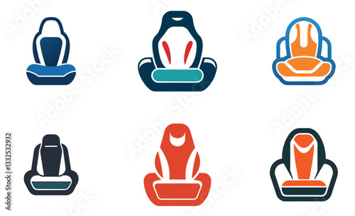  Car Seat Icon Set - Simple and Modern Automotive Seat Designs